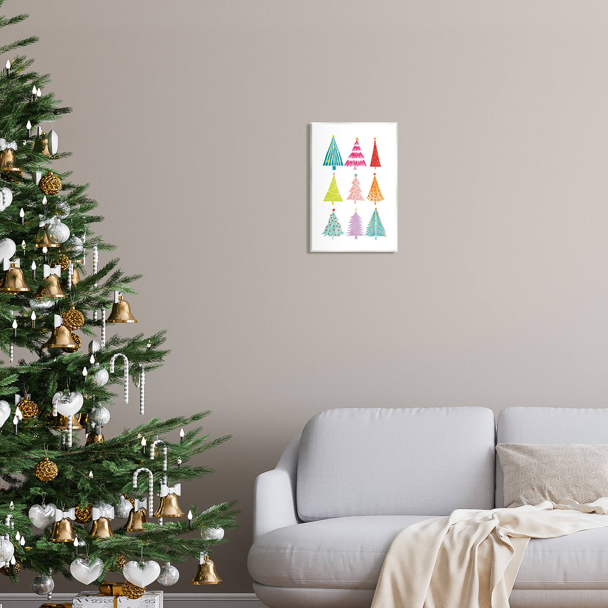 Stupell Industries Varied Fun Christmas Trees Wall Plaque Art